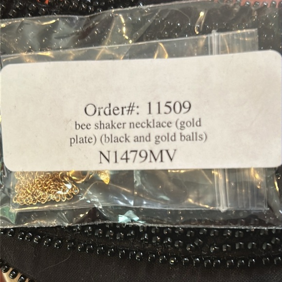 NEW Bee Shaker N1479MV Necklace 18K Gold Vermeil Blown Glass Crystal C Weitzman - Picture 2 of 11